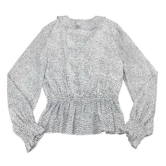 TED BAKER Alyanna Peplum Ruffle Patterned Top Size 4 - Picture 10 of 11